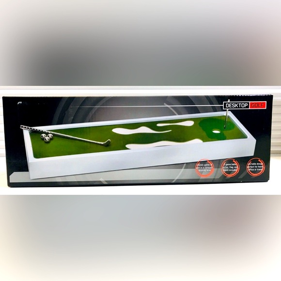 NWT NIB 2013 Genuine ESPN Desktop Office Mab Cave Golf White Green Game Retired